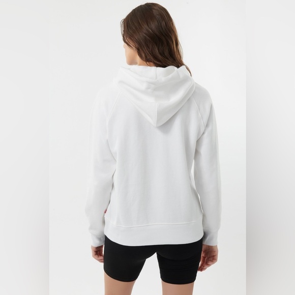 Levi's White Hoodie with Red Logo Women’s Medium - Picture 3 of 5